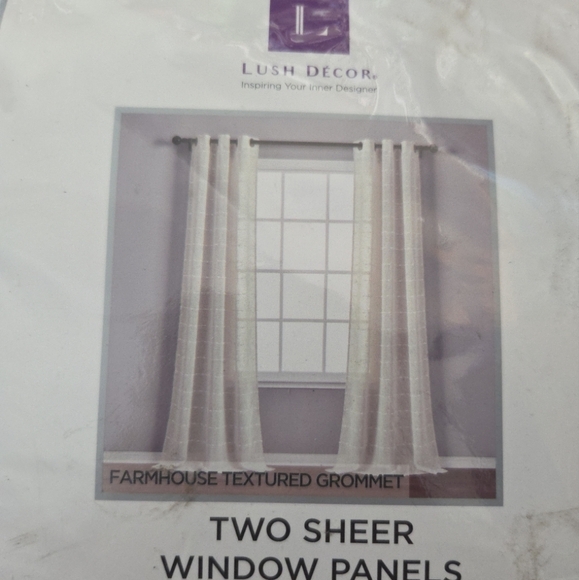 Lush Decor Farmhouse Textured Sheer Window Panels - Picture 8 of 8